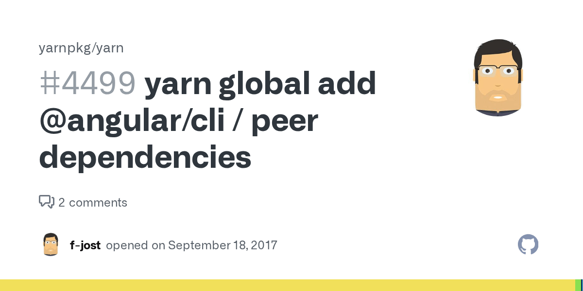 yarn global add angular/cli / peer dependencies · Issue 4499