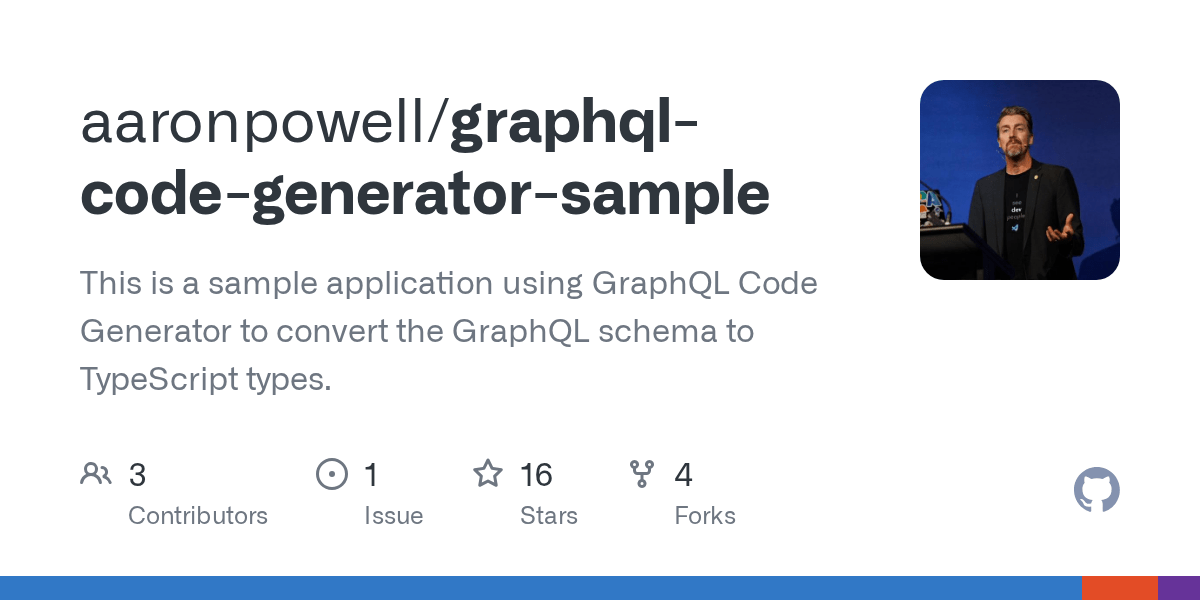 GitHub aaronpowell/graphqlcodegeneratorsample This is a sample