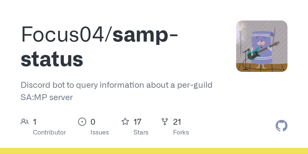 GitHub Focus04/sampstatus Discord bot to query information about a