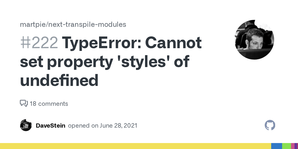 TypeError Cannot set property 'styles' of undefined · Issue 222