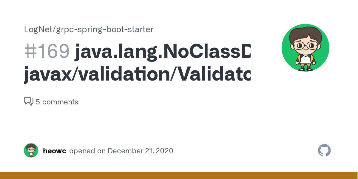 java.lang.NoClassDefFoundError javax/validation/Validator · Issue 169