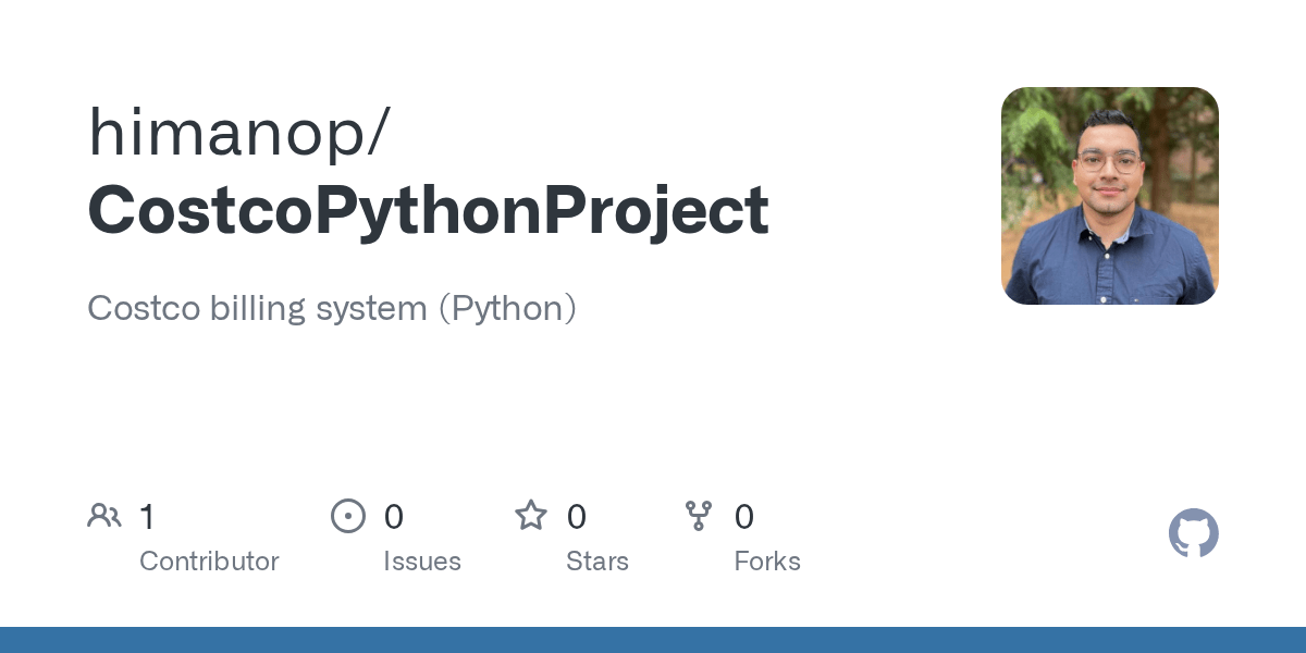 GitHub himanop/CostcoPythonProject Costco billing system (Python)