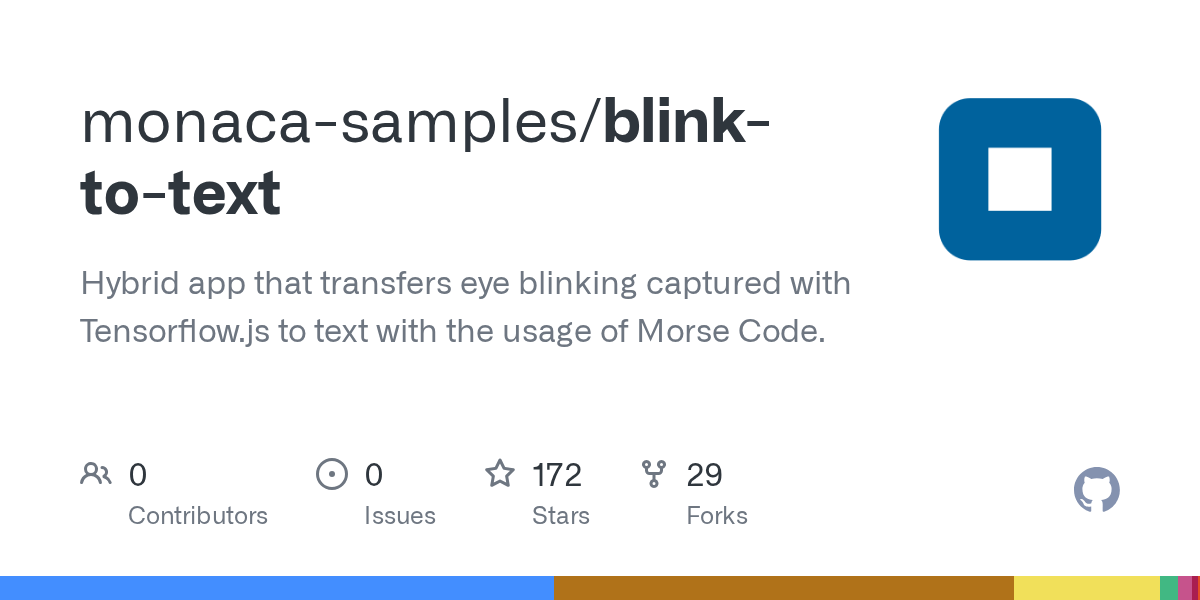 GitHub monacasamples/blinktotext Hybrid app that transfers eye