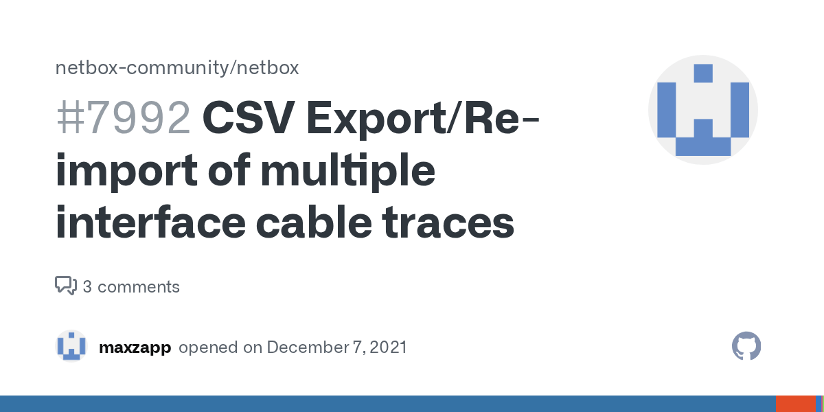 CSV Export/Reimport of multiple interface cable traces · Issue 7992
