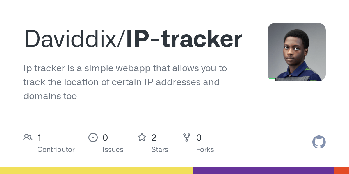 GitHub Daviddix/IPtracker Ip tracker is a simple webapp that allows