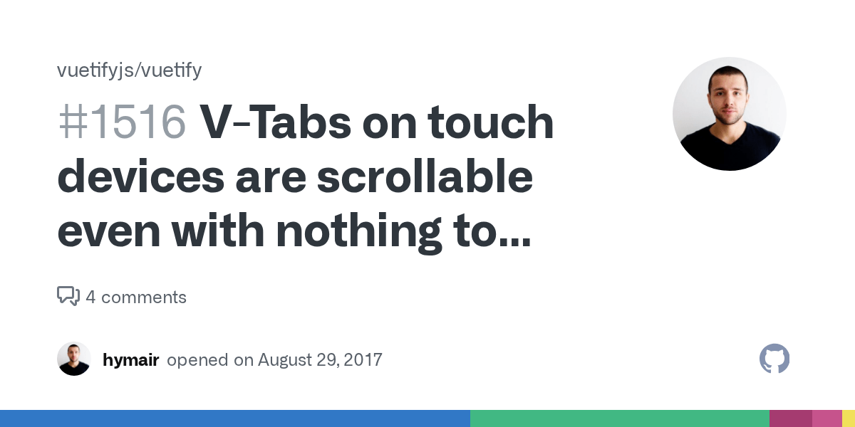 VTabs on touch devices are scrollable even with nothing to scroll
