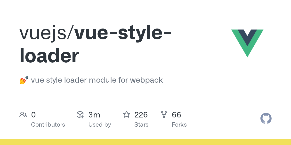 GitHub vuejs/vuestyleloader 💅 vue style loader module for webpack