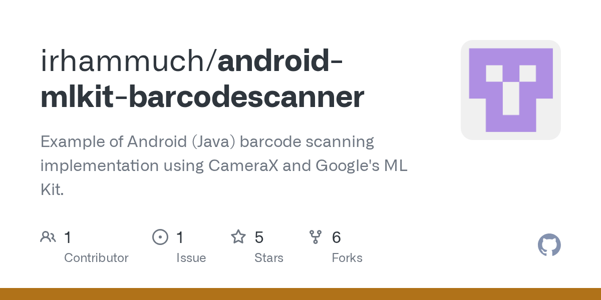 GitHub irhammuch/androidmlkitbarcodescanner Example of Android
