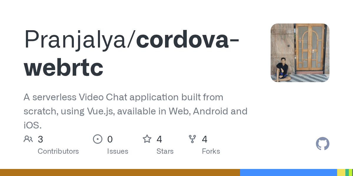 GitHub Pranjalya/cordovawebrtc A serverless Video Chat application
