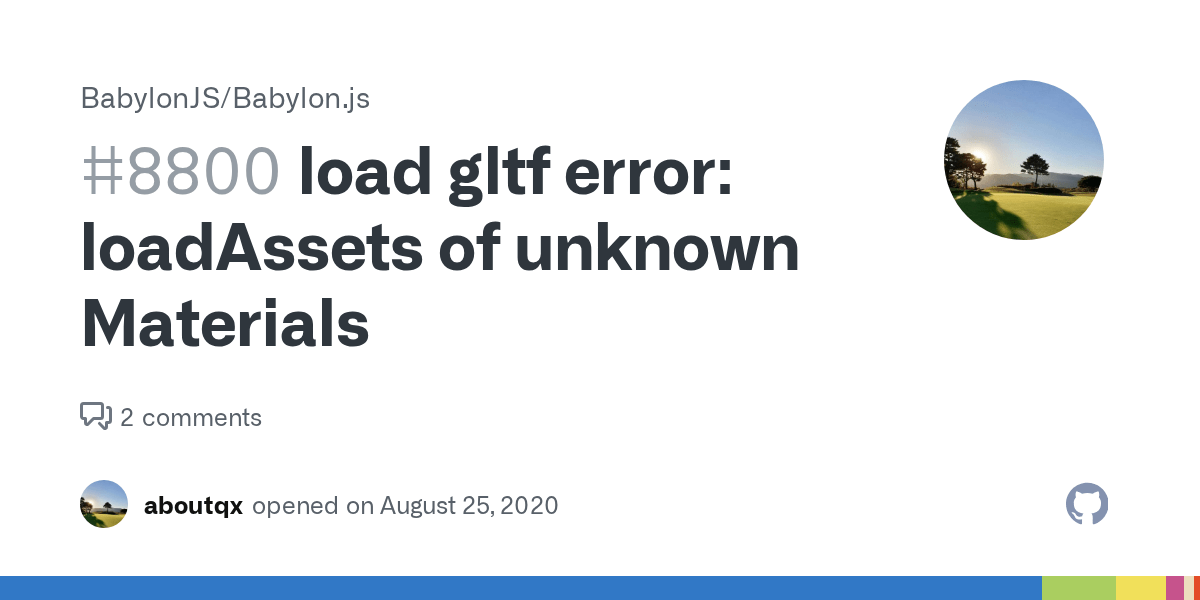 load gltf error loadAssets of unknown Materials · Issue 8800