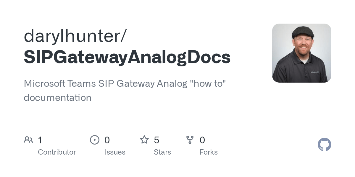 GitHub darylhunter/SIPGatewayAnalogDocs Microsoft Teams SIP Gateway