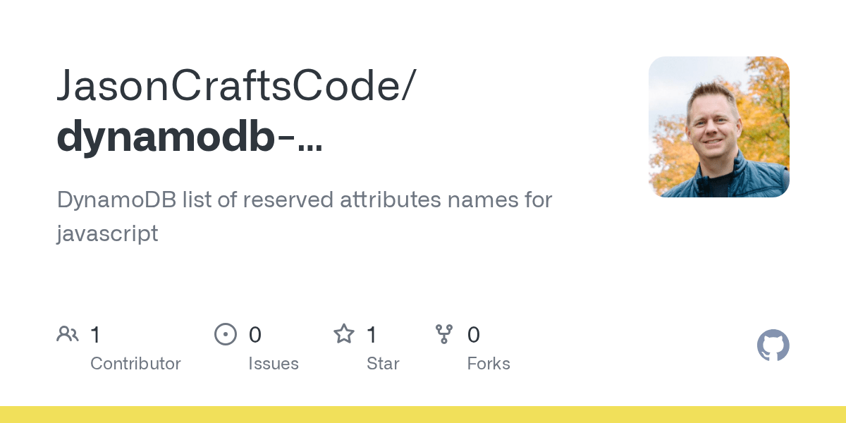 GitHub JasonCraftsCode/dynamodbreservedwords DynamoDB list of