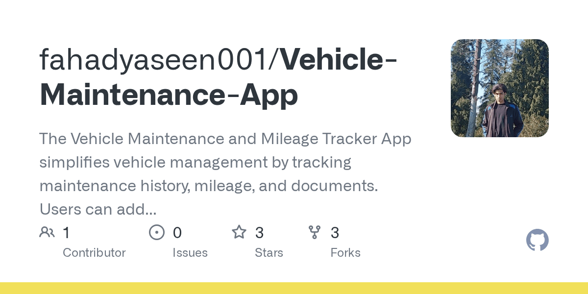 GitHub Shrekpepsi/VehicleMaintenanceApp The Vehicle Maintenance
