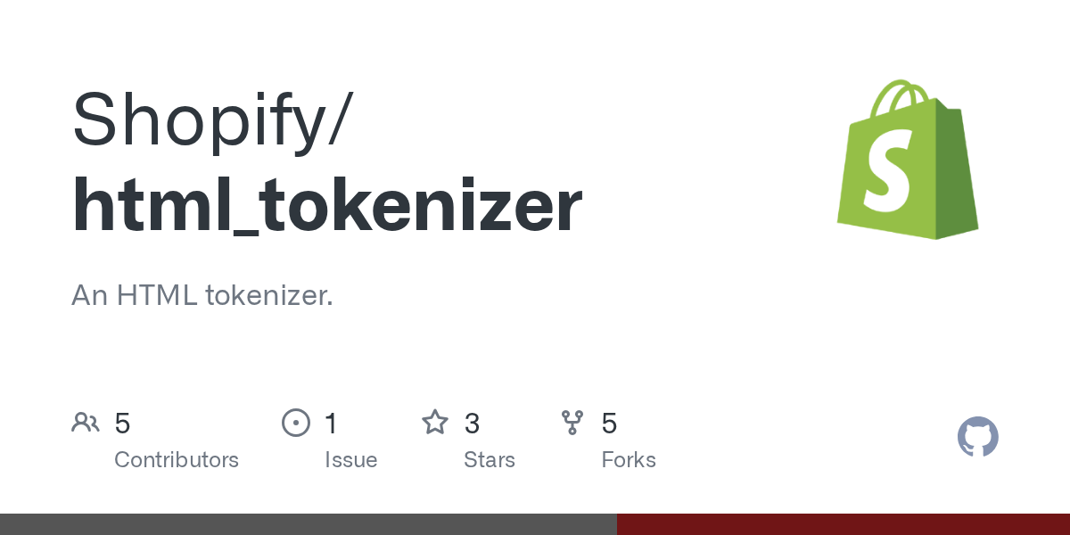 GitHub Shopify/html_tokenizer An HTML tokenizer.