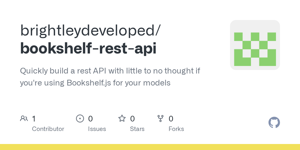 GitHub brightleydeveloped/bookshelfrestapi Quickly build a rest