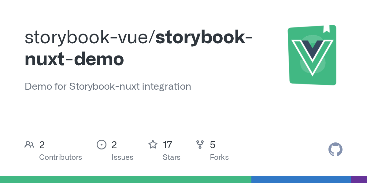 GitHub storybookvue/storybooknuxtdemo