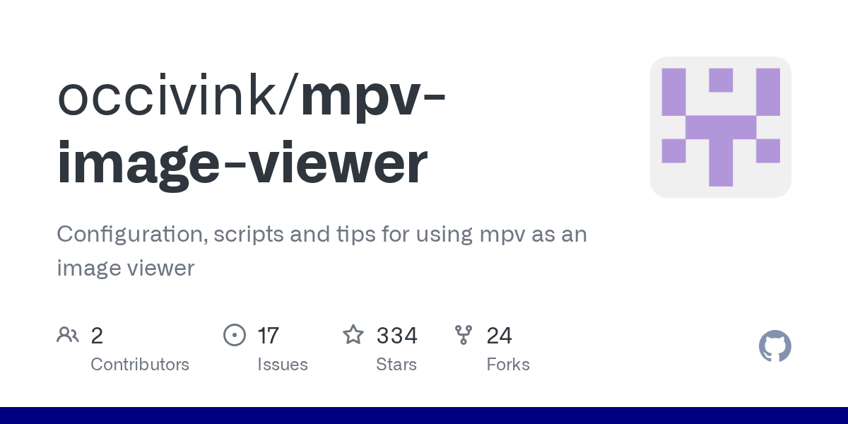 GitHub occivink/mpvimageviewer Configuration, scripts and tips for
