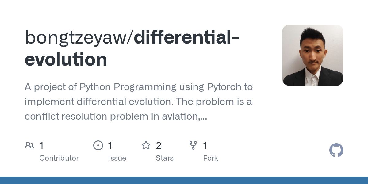 GitHub bongtzeyaw/differentialevolution A project of Python