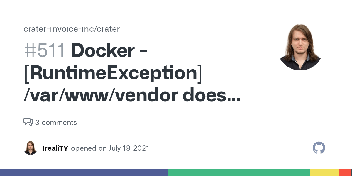 Docker [RuntimeException] /var/www/vendor does not exist and could