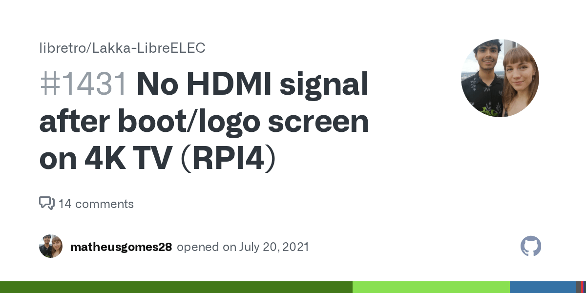 No HDMI signal after boot/logo screen on 4K TV (RPI4) · Issue 1431
