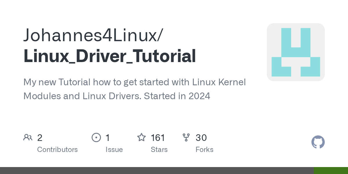 GitHub Johannes4Linux/Linux_Driver_Tutorial A Tutorial how to get