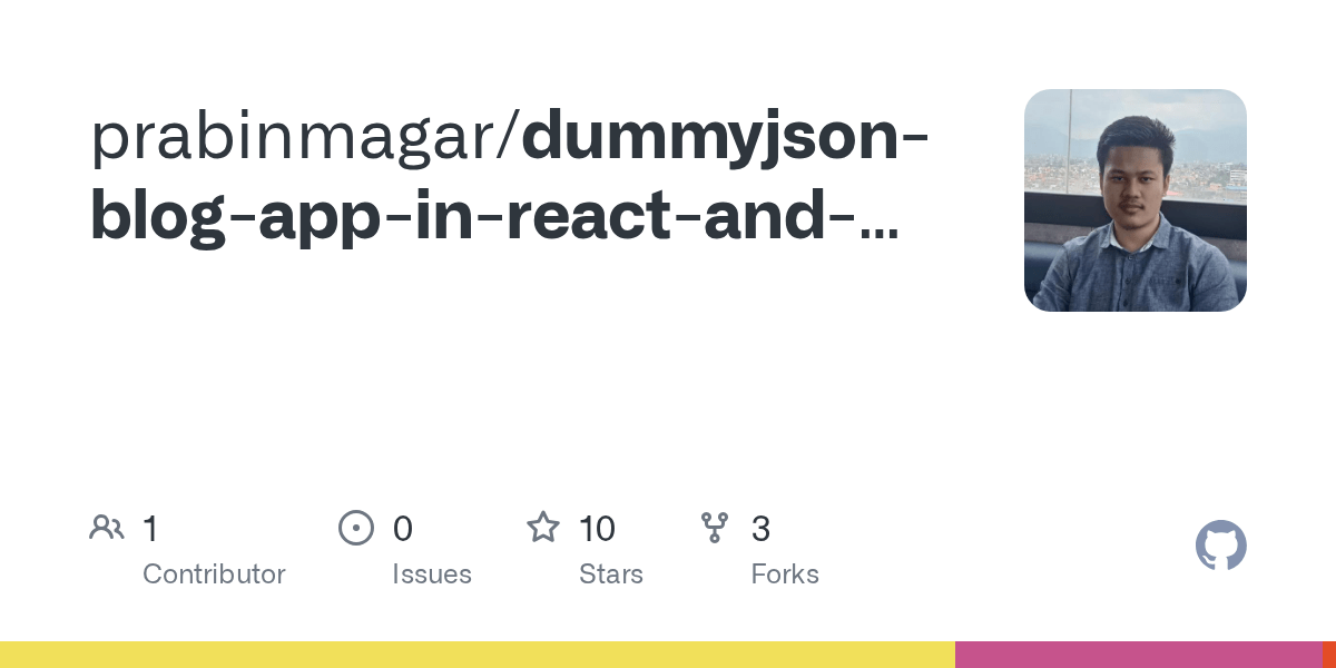 GitHub prabinmagar/dummyjsonblogappinreactandreducer