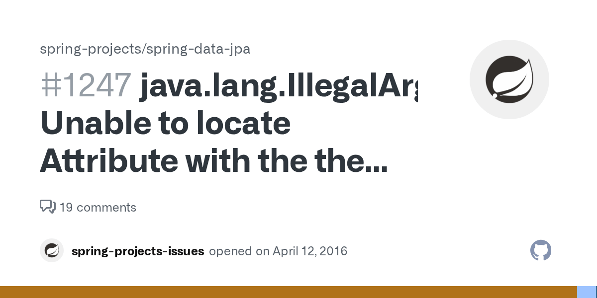 java.lang.IllegalArgumentException Unable to locate Attribute with the
