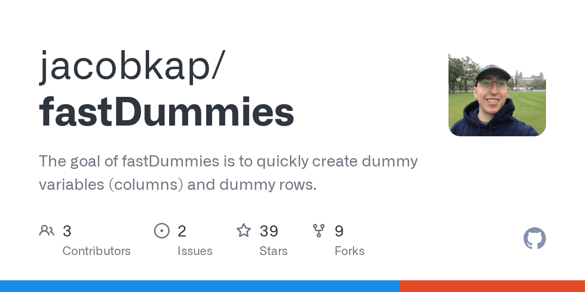 GitHub jacobkap/fastDummies The goal of fastDummies is to quickly create dummy variables