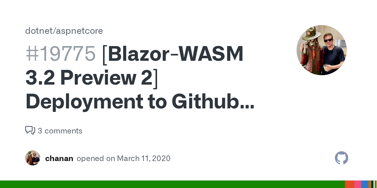 [BlazorWASM 3.2 Preview 2] Deployment to Github pages not working