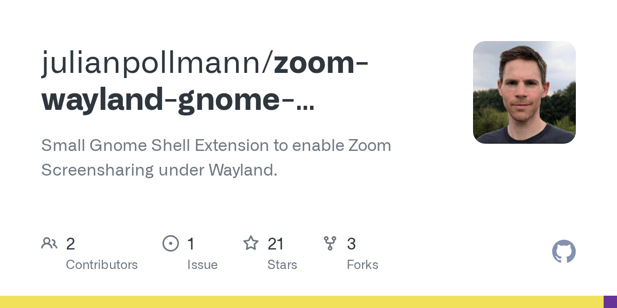 GitHub julianpollmann/zoomwaylandgnomeextension Small Gnome Shell