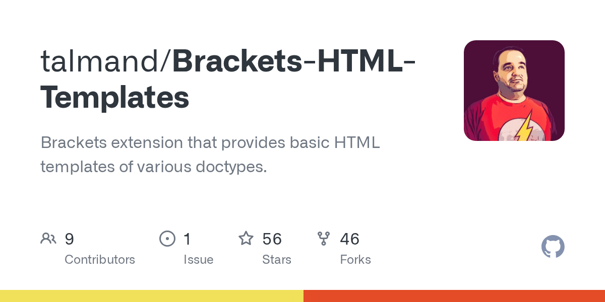 GitHub talmand/BracketsHTMLTemplates Brackets extension that
