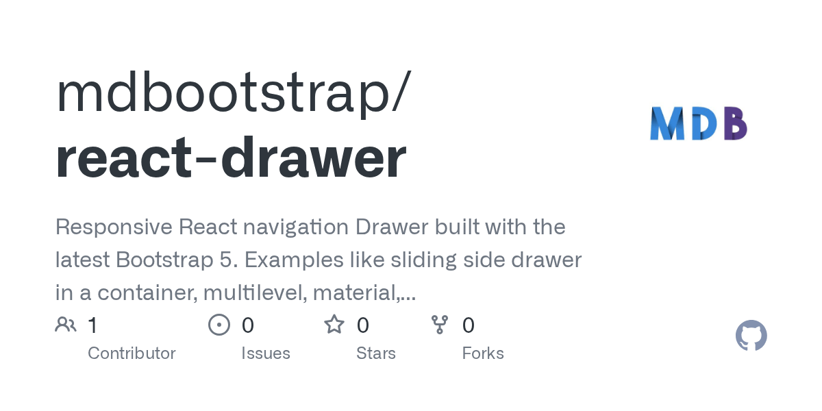 GitHub mdbootstrap/reactdrawer Responsive React navigation Drawer