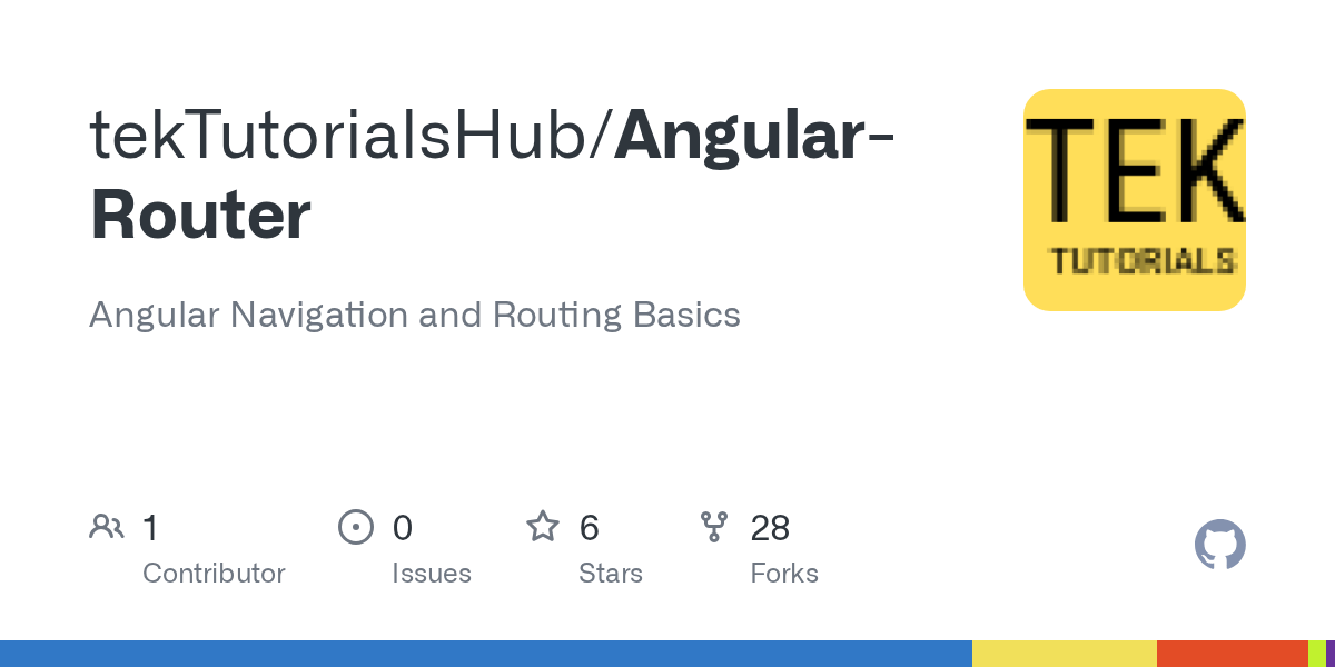 GitHub tekTutorialsHub/AngularRouter Angular Navigation and Routing