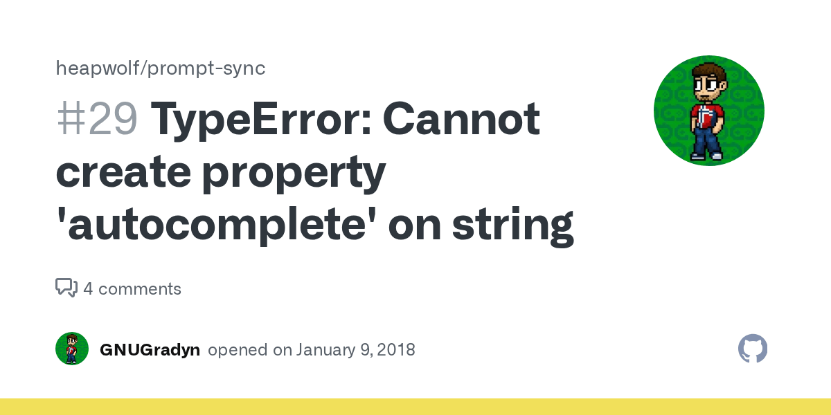 TypeError Cannot create property on string · Issue 29