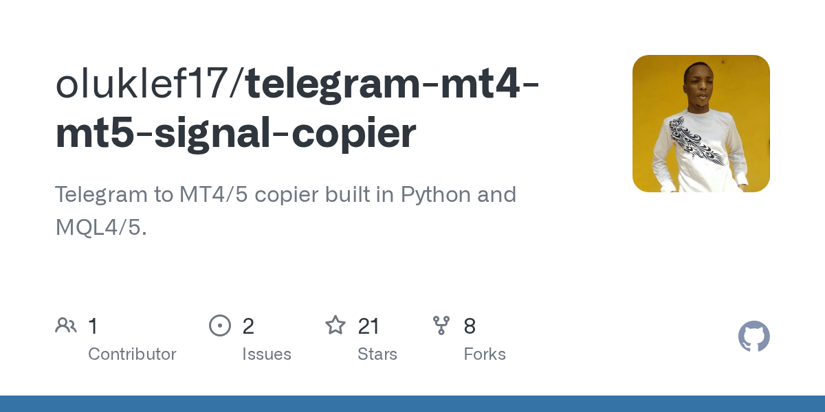 GitHub oluklef17/telegrammt4signalcopier Telegram to MT4/5 copier