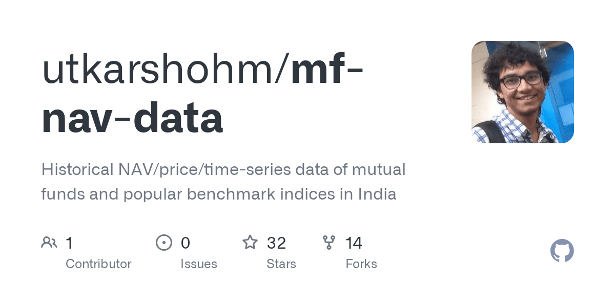 GitHub utkarshohm/mfnavdata Historical NAV/price/timeseries data