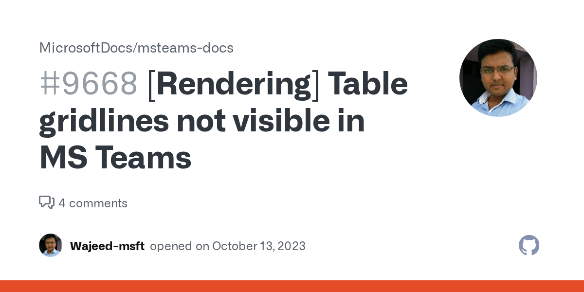 [Rendering] Table gridlines not visible in MS Teams · Issue 9668