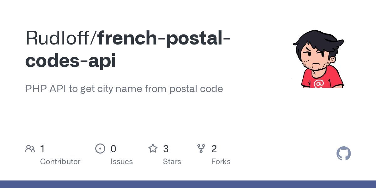 GitHub Rudloff/frenchpostalcodesapi PHP API to get city name from postal code