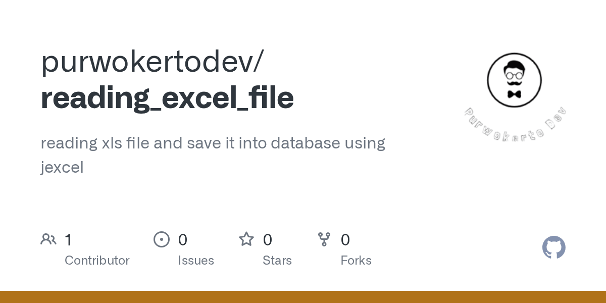GitHub purwokertodev/reading_excel_file reading xls file and save it