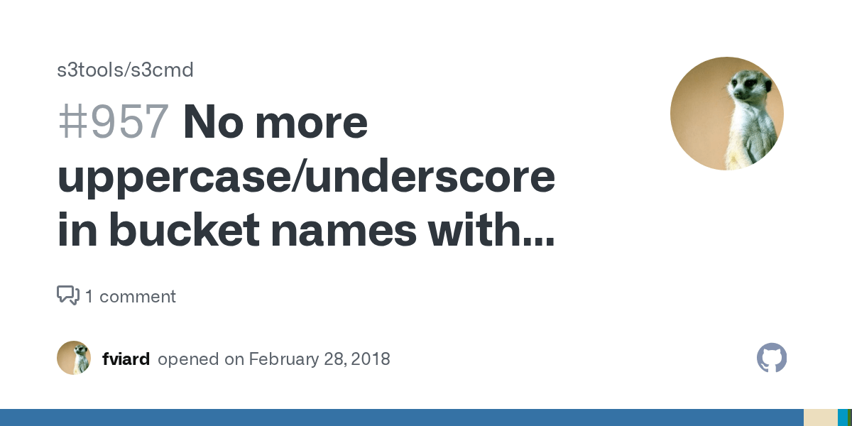 No more uppercase/underscore in bucket names with AWS S3 starting march