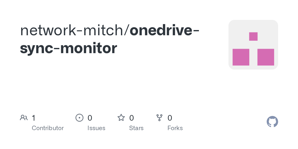 GitHub networkmitch/onedrivesyncmonitor