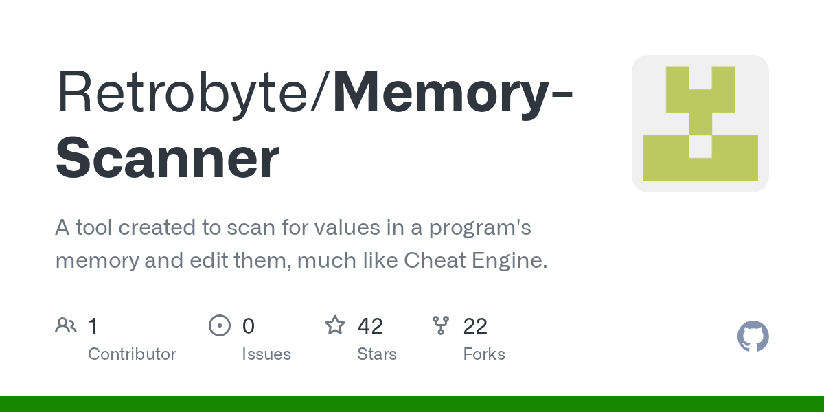GitHub Retrobyte/MemoryScanner A tool created to scan for values in