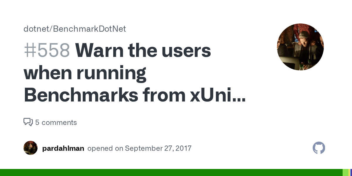 Warn the users when running Benchmarks from xUnit with