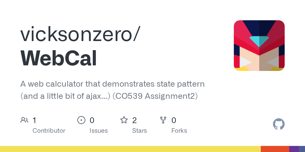 GitHub vicksonzero/WebCal A web calculator that demonstrates state