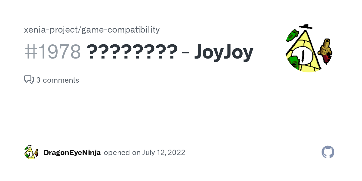 JoyJoy · Issue 1978 · · GitHub