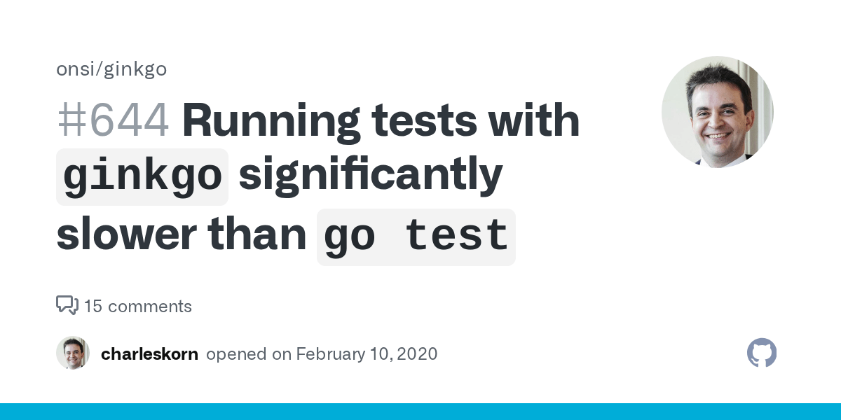 Running tests with `ginkgo` significantly slower than `go test` · Issue