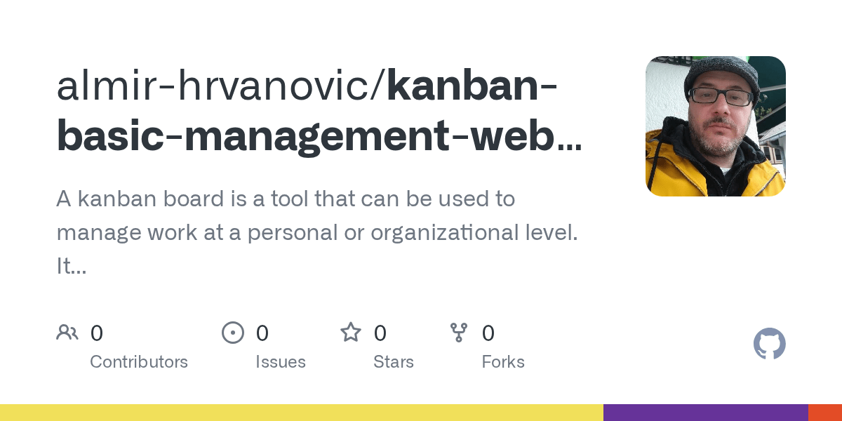 GitHub almirhrvanovic/kanbanbasicmanagementwebapp A kanban
