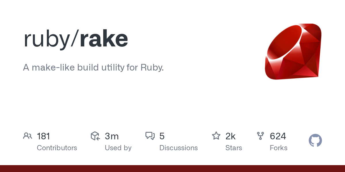 GitHub ruby/rake A makelike build utility for Ruby.