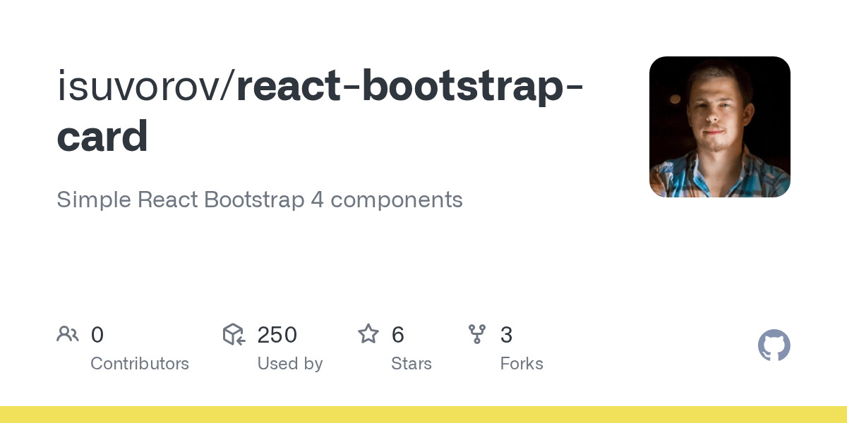 GitHub isuvorov/reactbootstrapcard Simple React Bootstrap 4 components