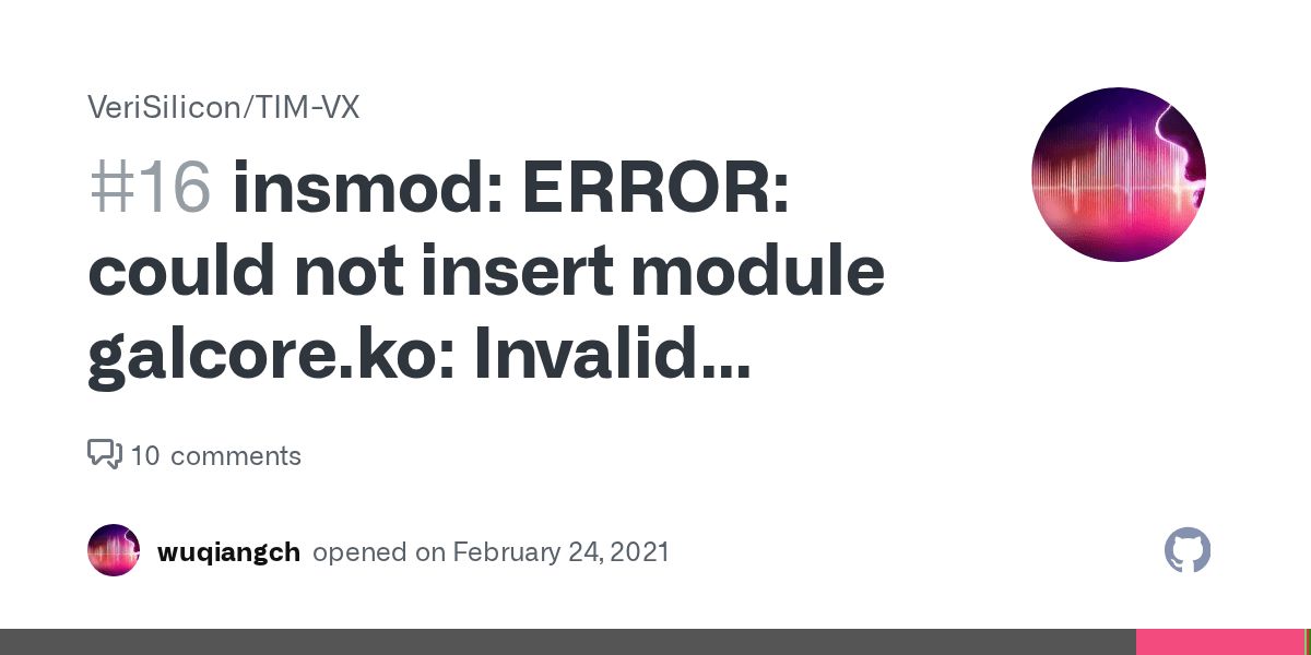 insmod ERROR could not insert module galcore.ko Invalid module